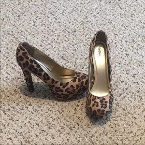 Mossimo Cheetah Platform High Heels Sz 7 EUC Brown